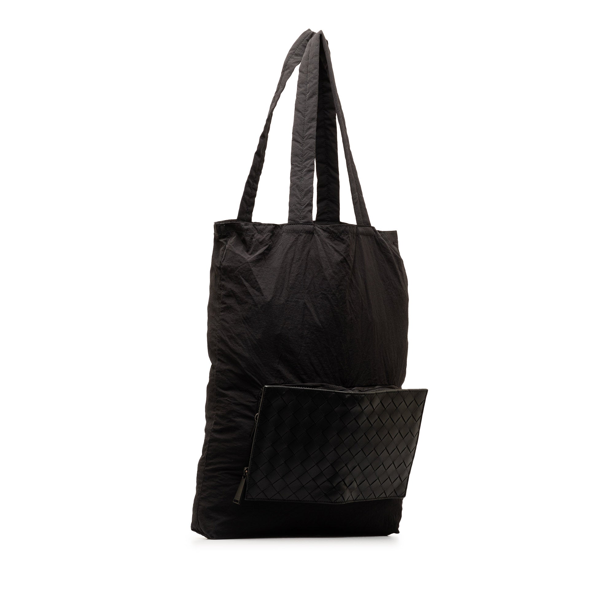 Intrecciato and Nylon Foldable Tote_1