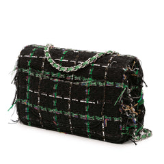 Quilted Boucle Tweed Robot Charm Wallet On Chain