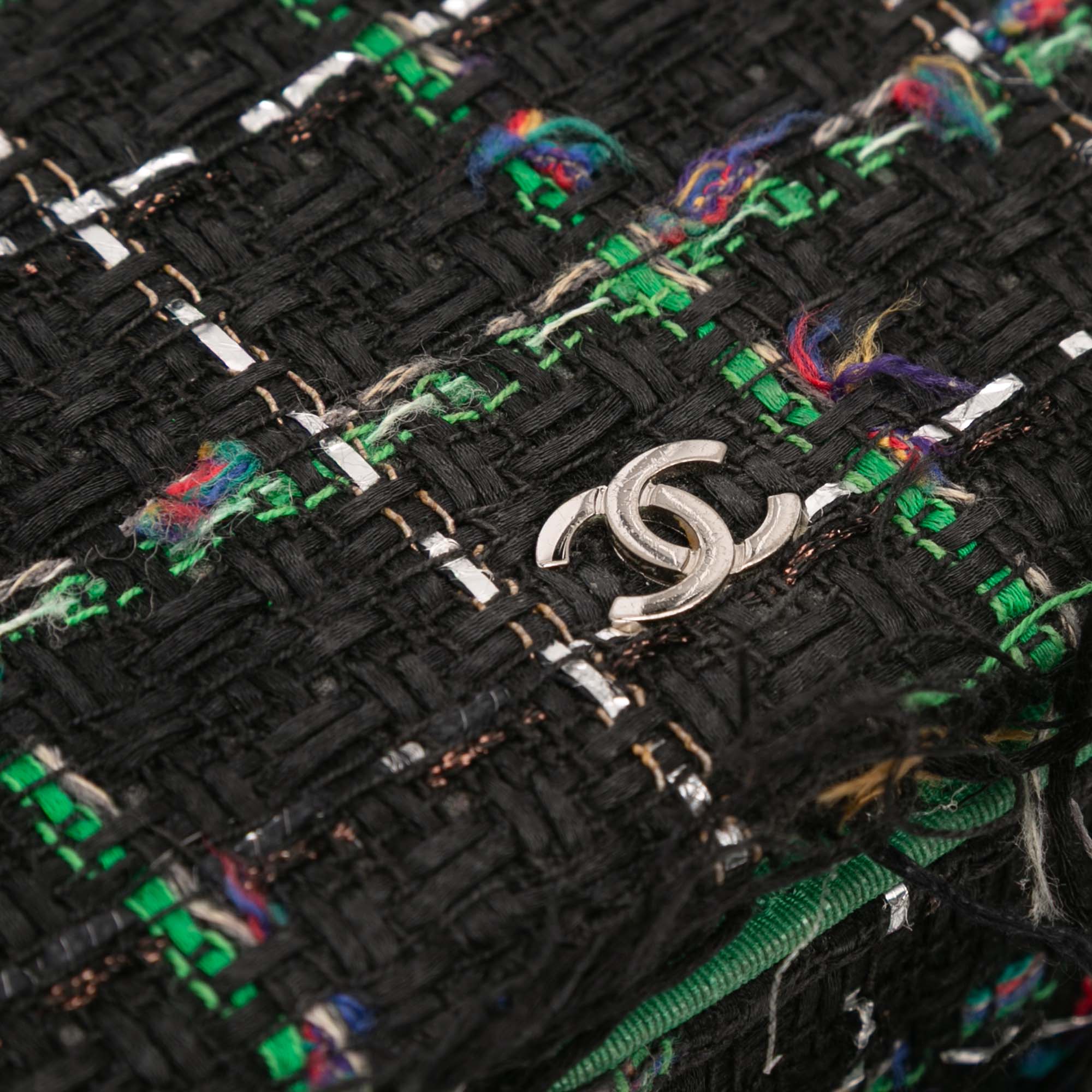 Quilted Boucle Tweed Robot Charm Wallet On Chain