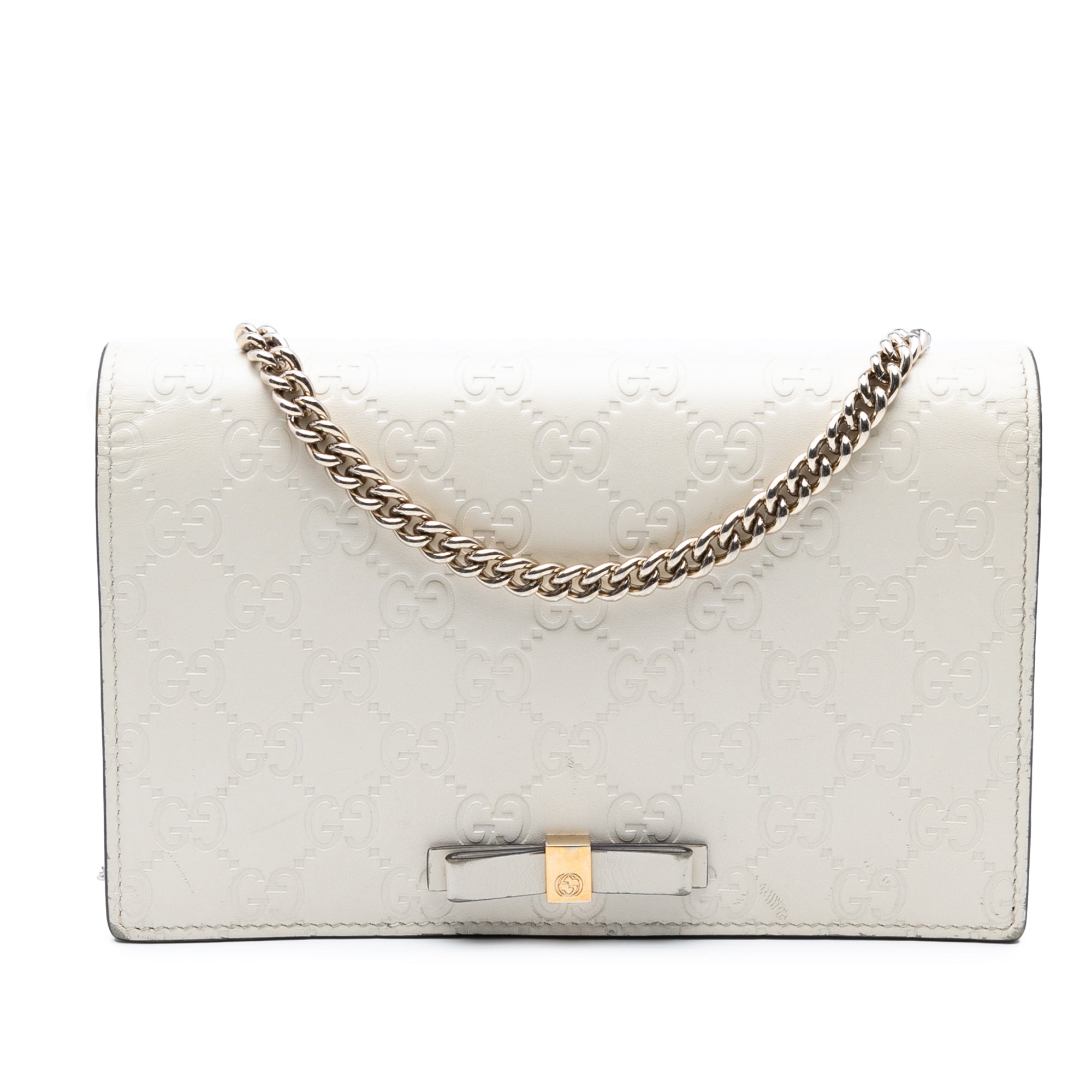 Mini Guccissima Bow Signature Wallet On Chain