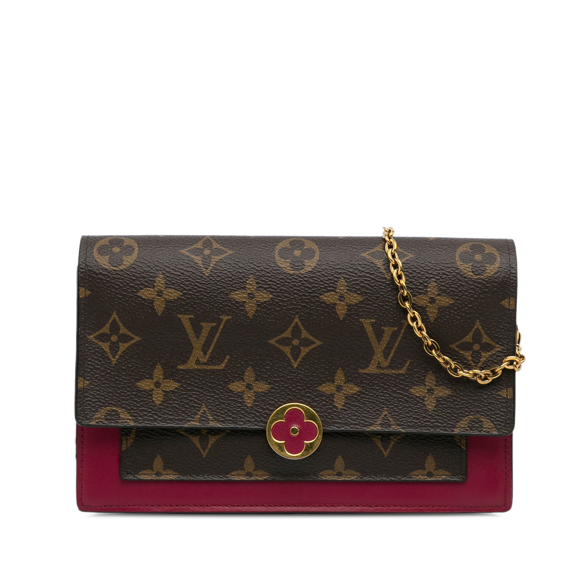 Monogram Flore Wallet On Chain_0