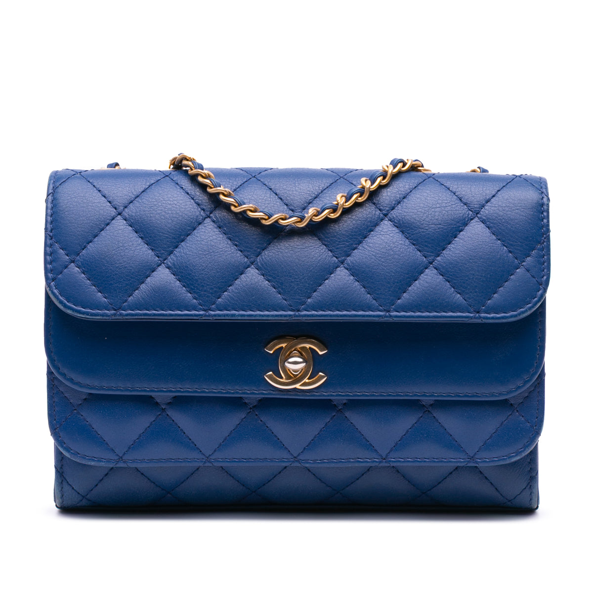 CC Quilted Calfskin Triple Flap