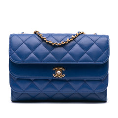 CC Quilted Calfskin Triple Flap