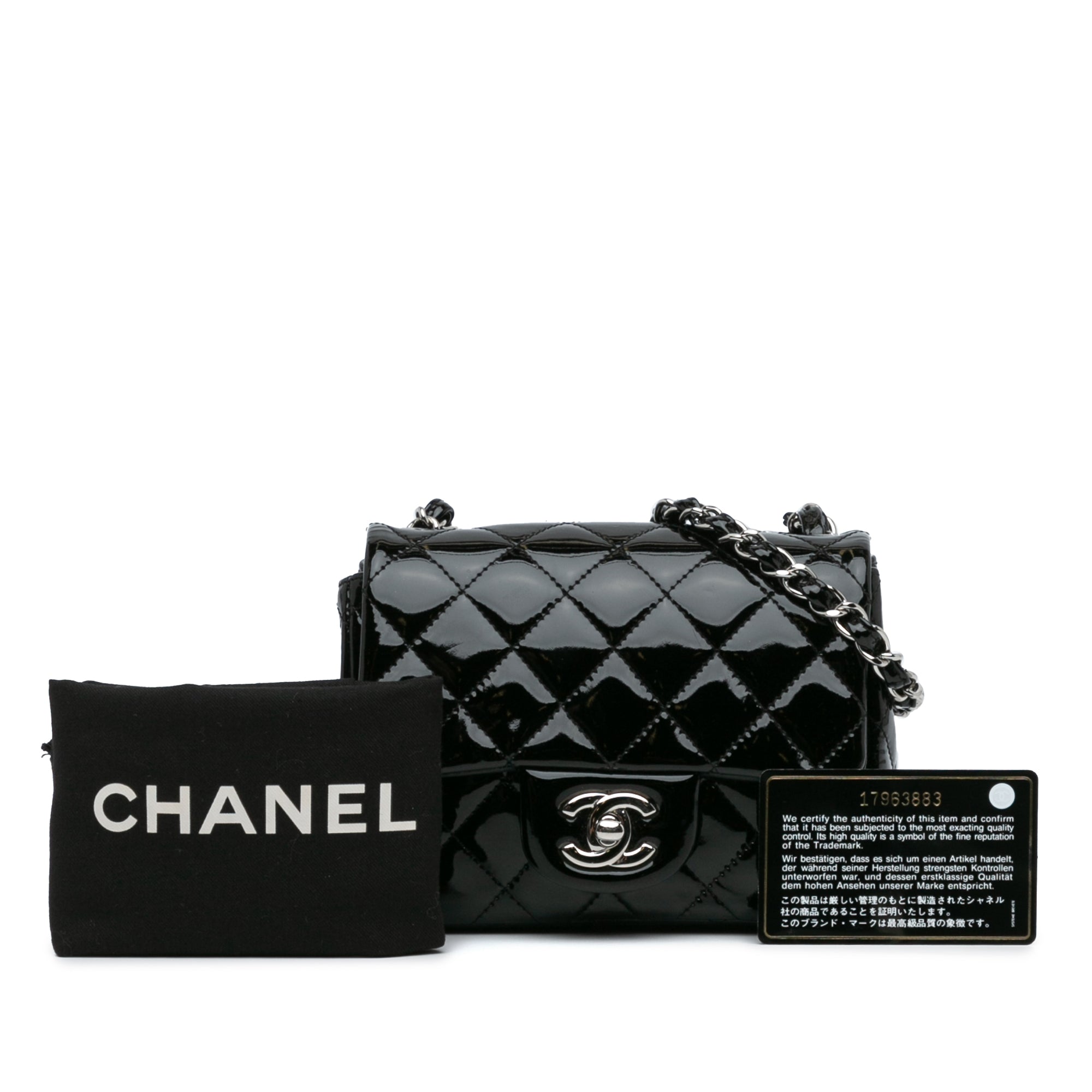 Mini Square Classic Patent Single Flap