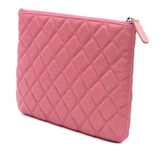 Small Quilted Caviar O Case Clutch