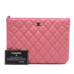Small Quilted Caviar O Case Clutch