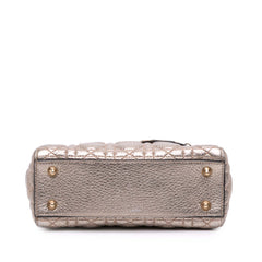 Small Metallic Grained Calfskin Cannage Supple Lady Dior