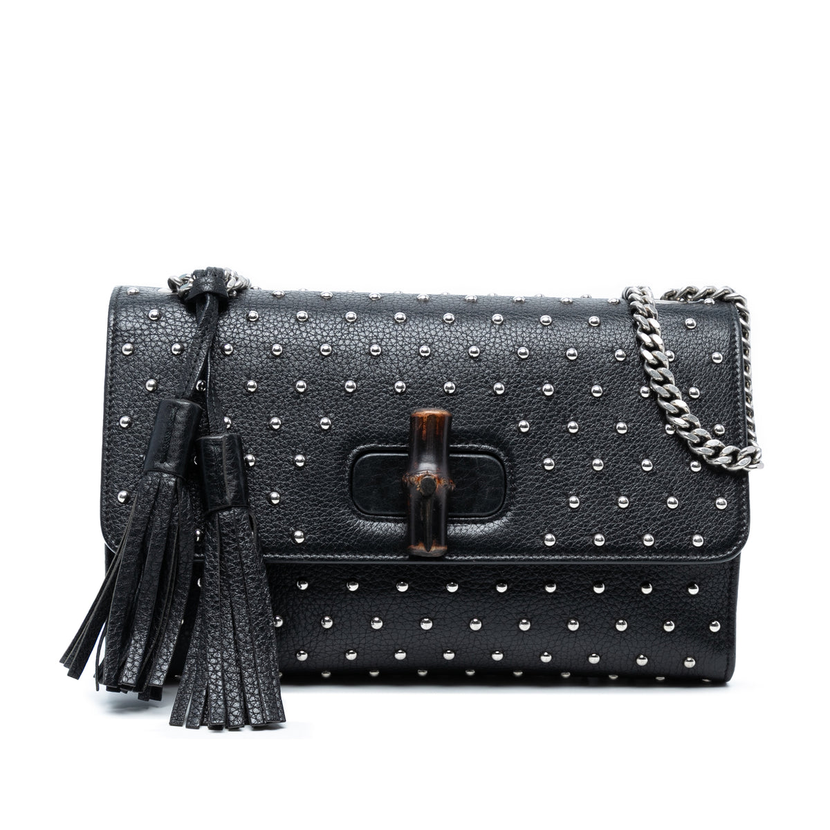 Medium Studded Leather Miss Bamboo Crossbody