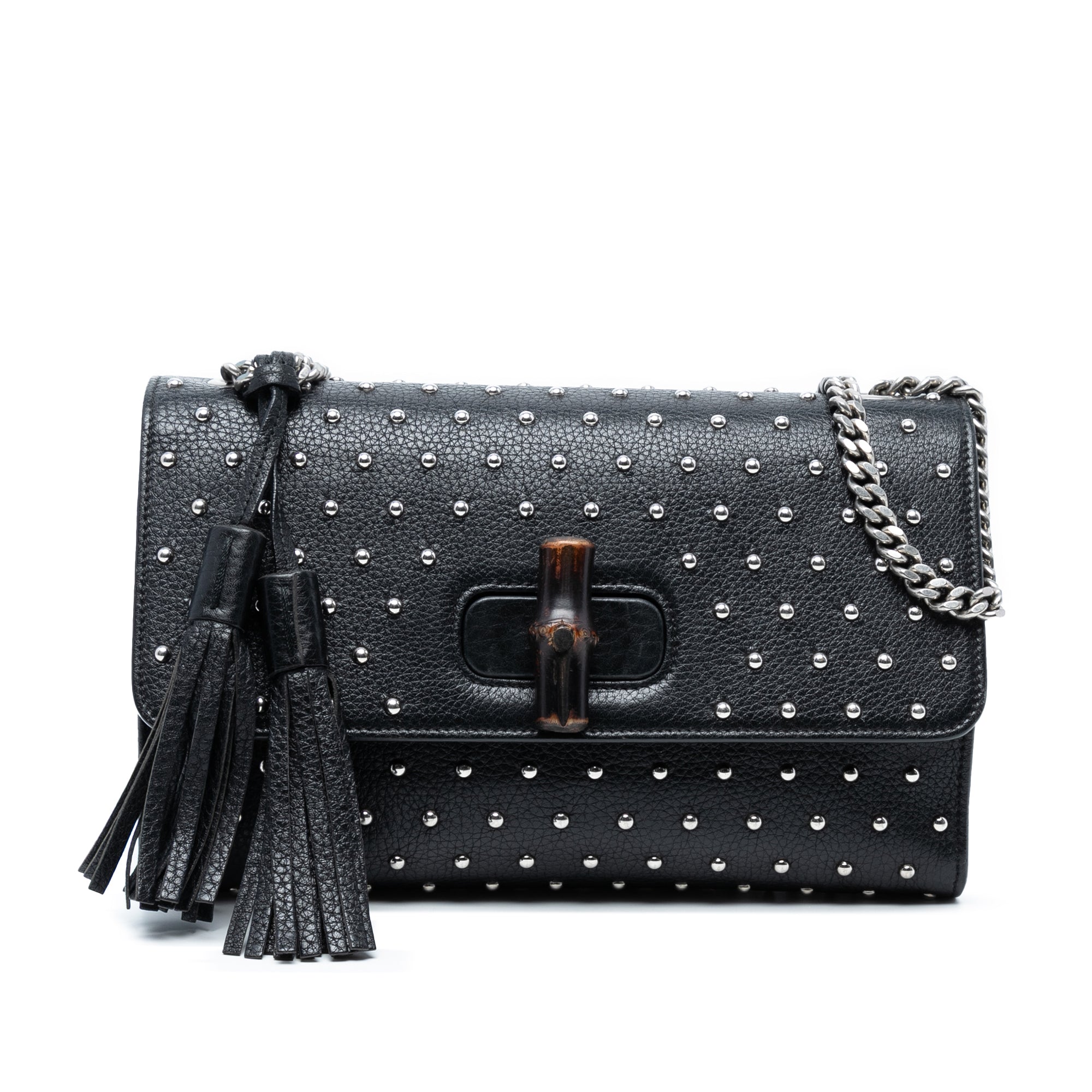 Medium Studded Leather Miss Bamboo Crossbody