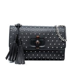 Medium Studded Leather Miss Bamboo Crossbody