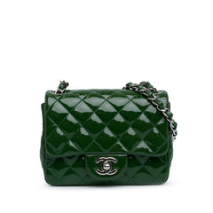 Mini Square Classic Patent Single Flap