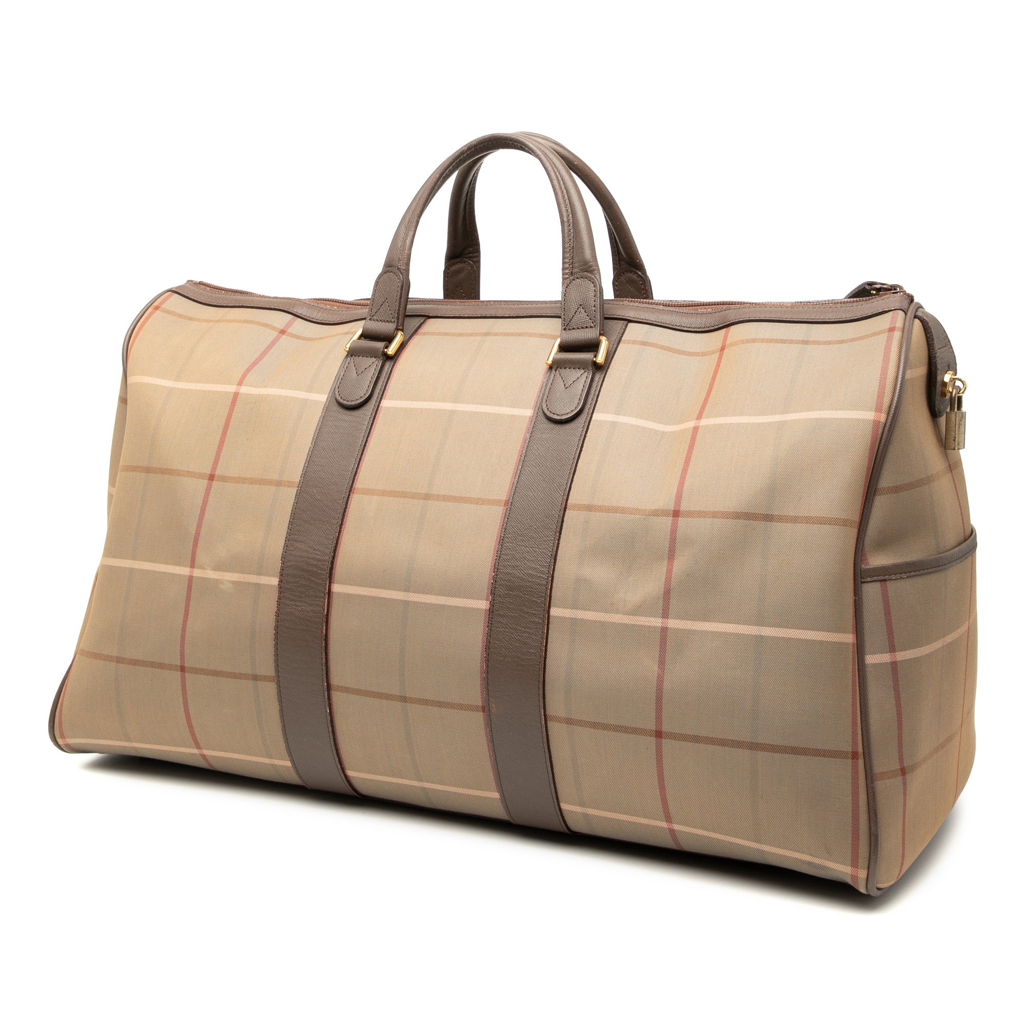 Vintage Check Canvas Travel Bag