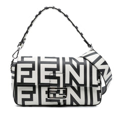 Marc Jacobs Nappa Vitello King Logo Print Baguette Satchel