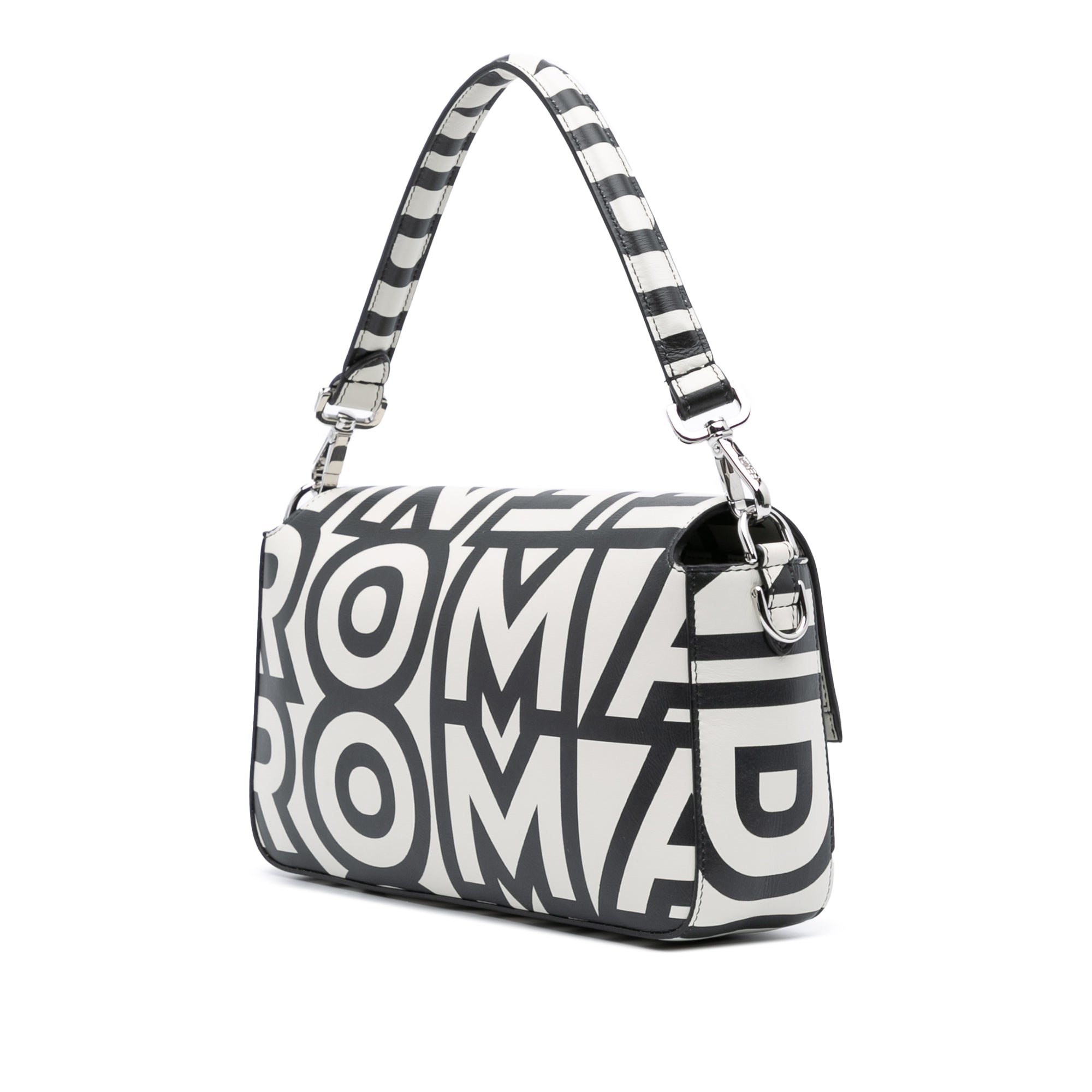Marc Jacobs Nappa Vitello King Logo Print Baguette Satchel