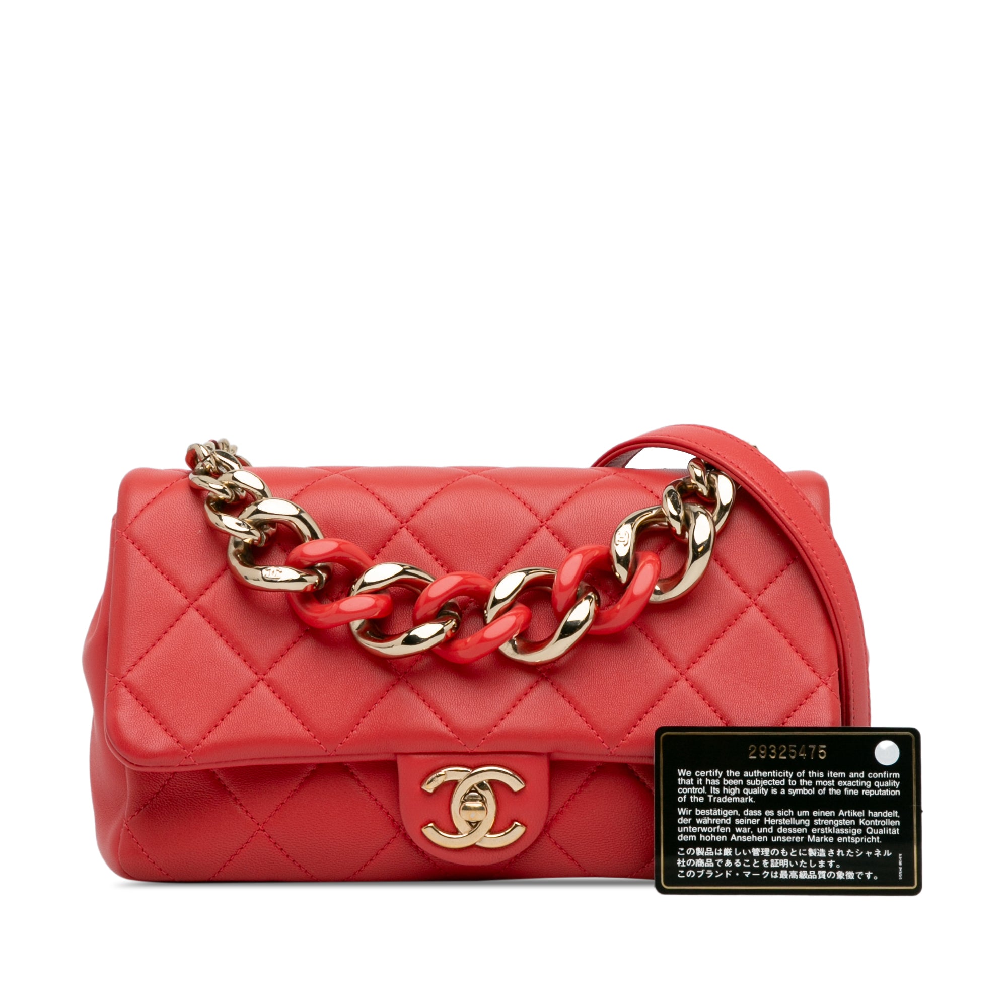 Small Lambskin Elegant Chain Single Flap_9