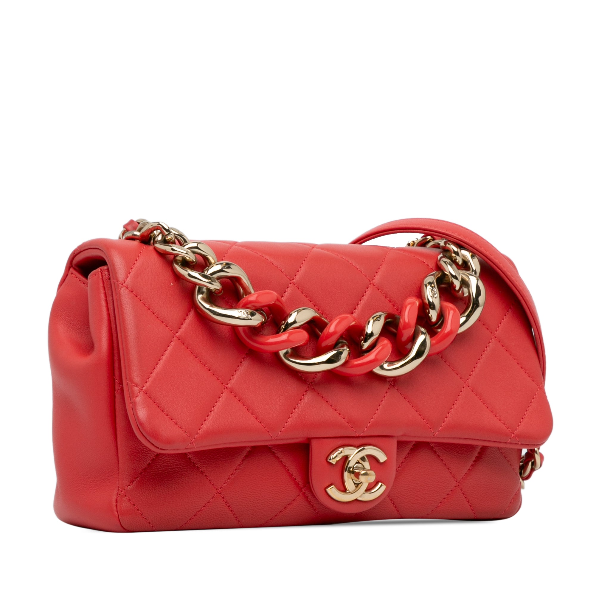 Small Lambskin Elegant Chain Single Flap