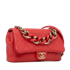 Small Lambskin Elegant Chain Single Flap