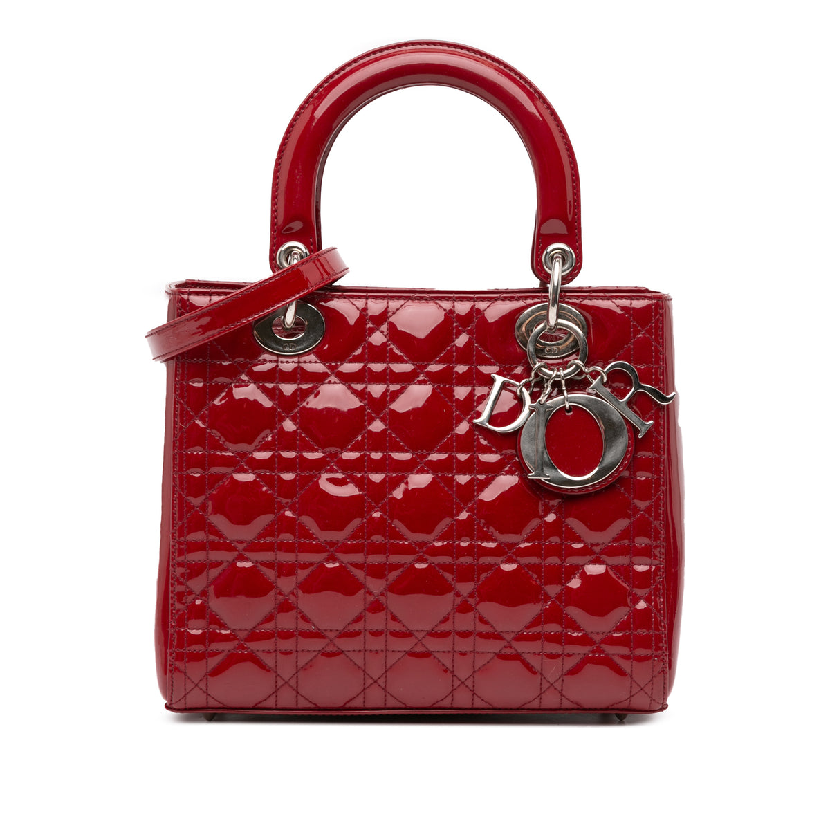 Medium Patent Cannage Lady Dior