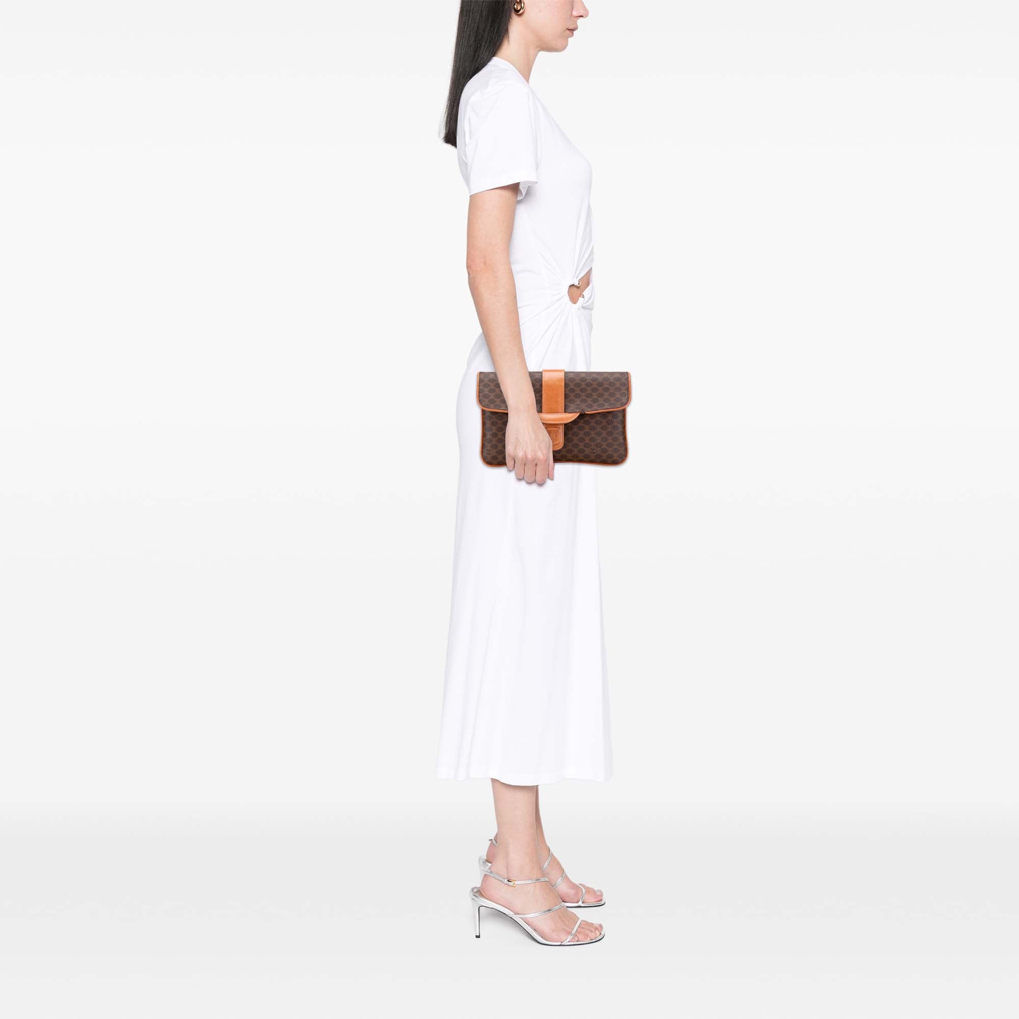 Macadam Coated Canvas Clutch