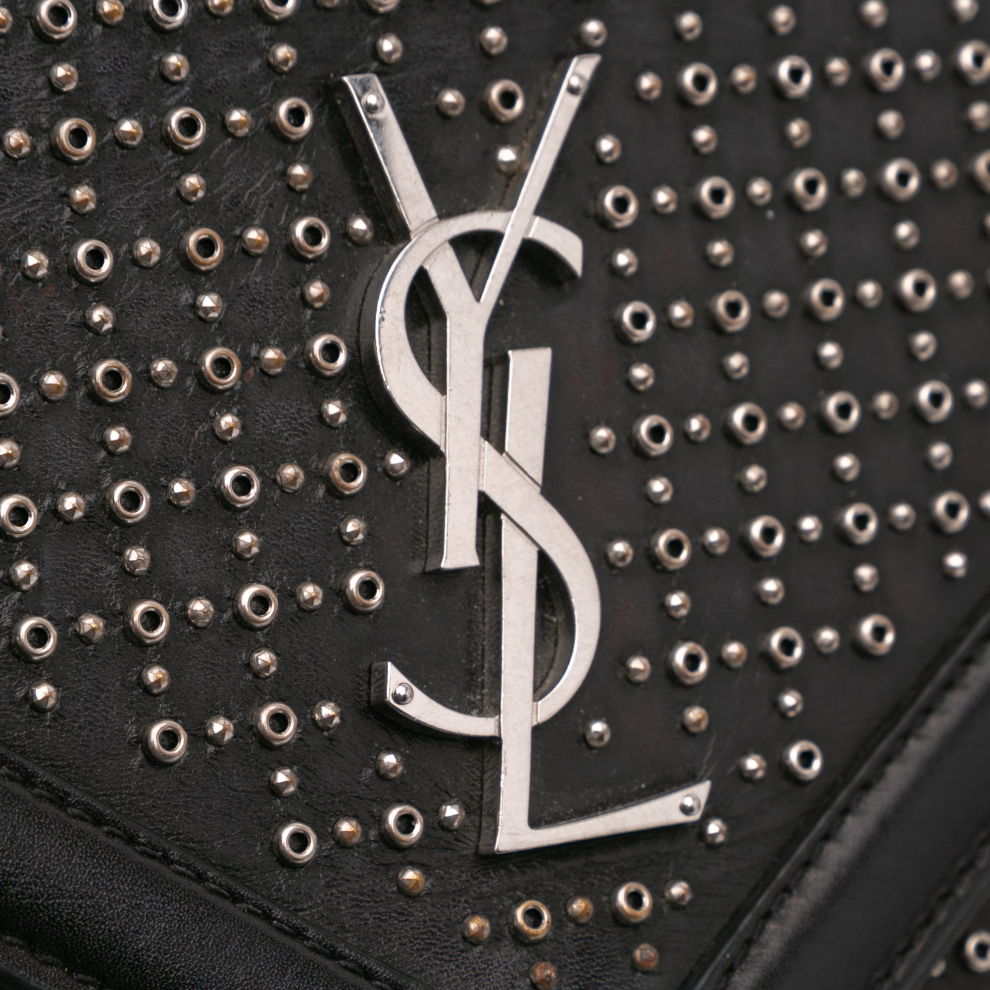 Studded Leather Monogram Le Sept Chain Bag