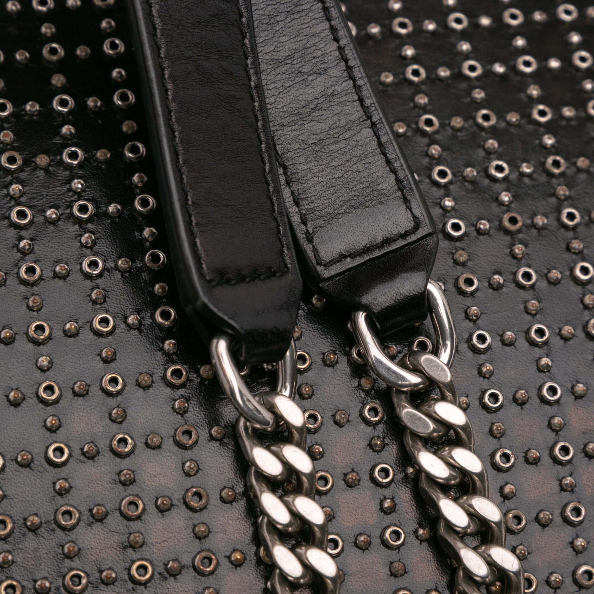 Studded Leather Monogram Le Sept Chain Bag