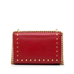 Small Leather Pearl Studded Padlock Crossbody Bag