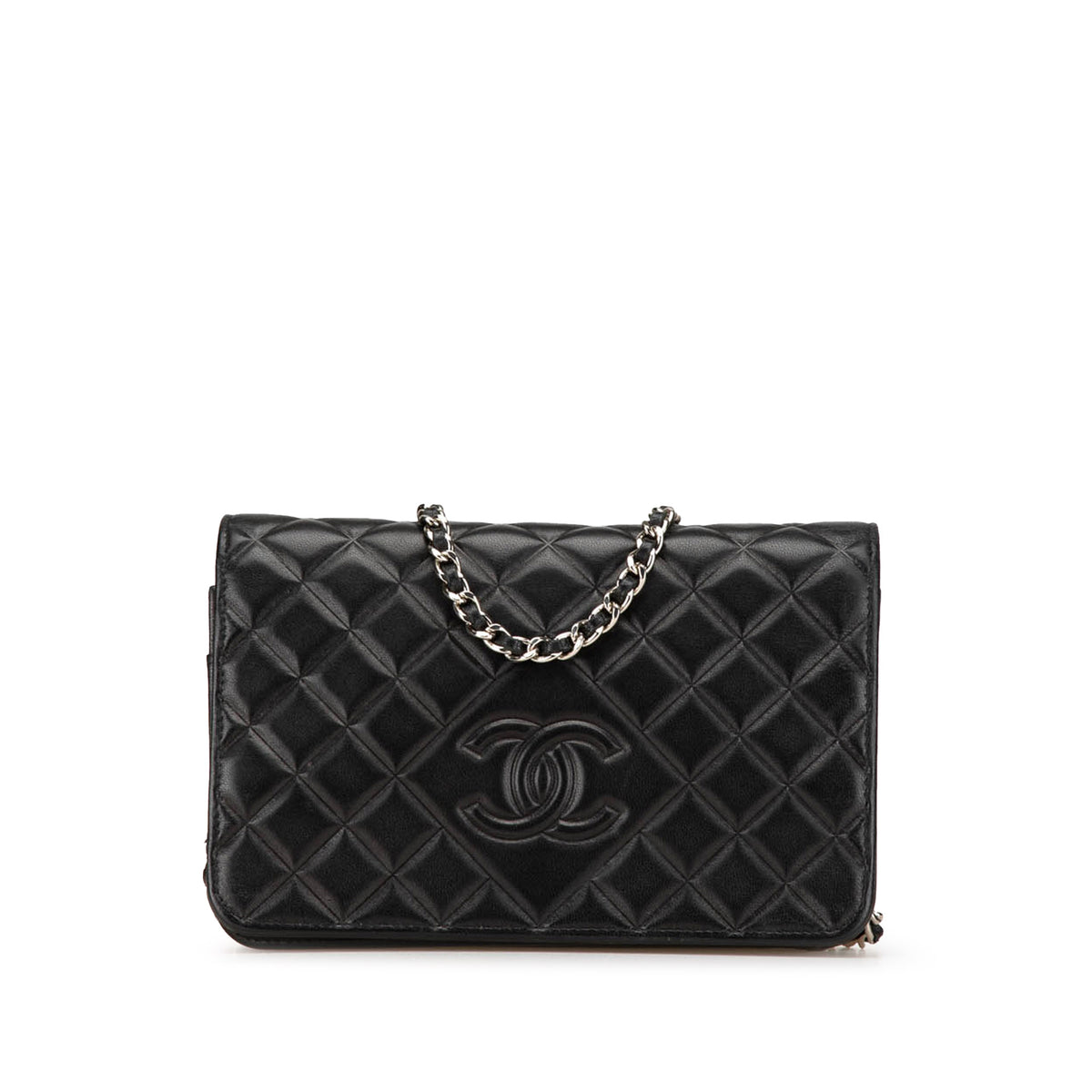 CC Quilted Lambskin Diamond Wallet On Chain