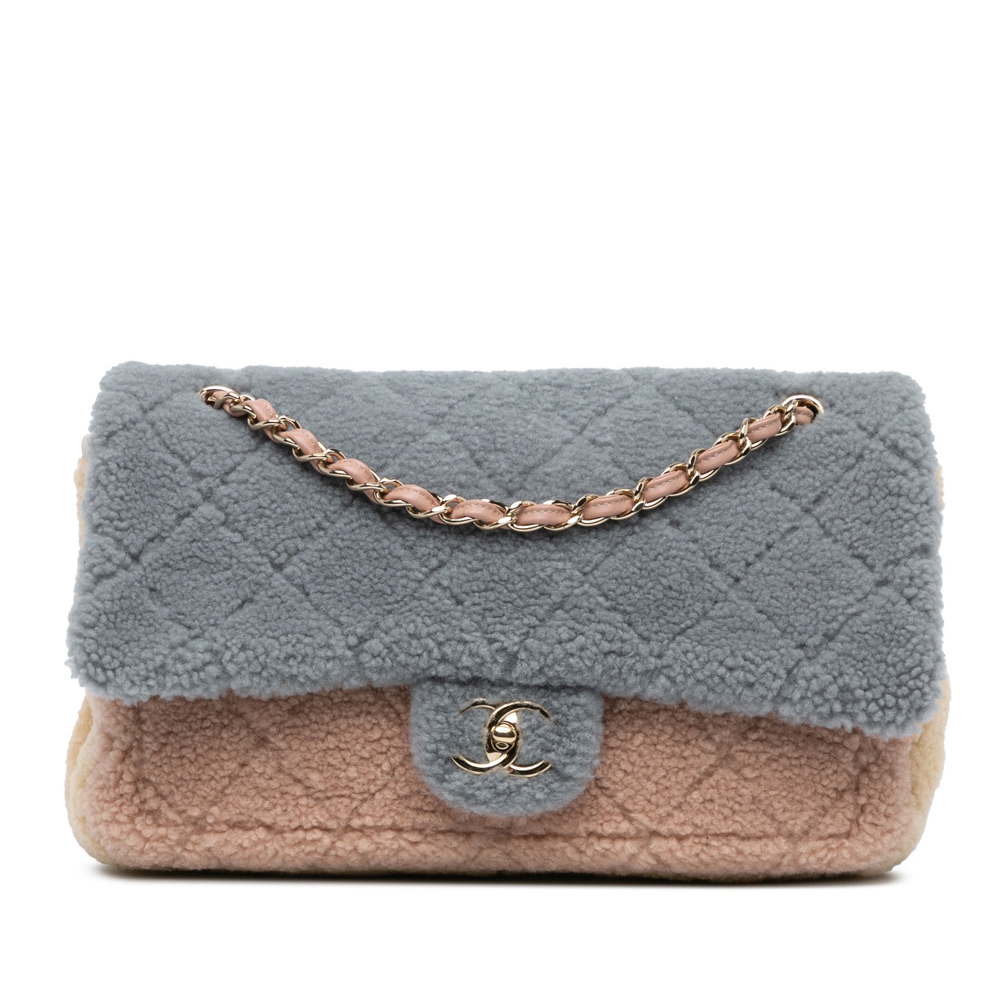 Maxi Bicolor Shearling Single Flap