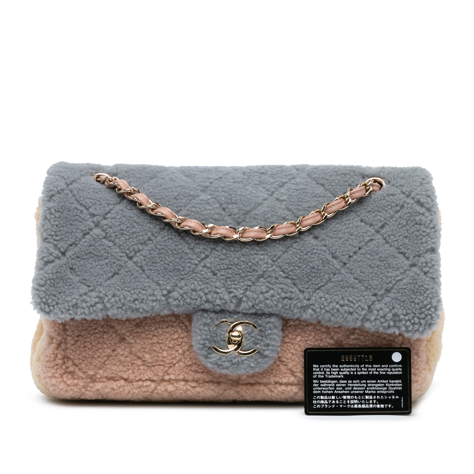 Maxi Bicolor Shearling Single Flap