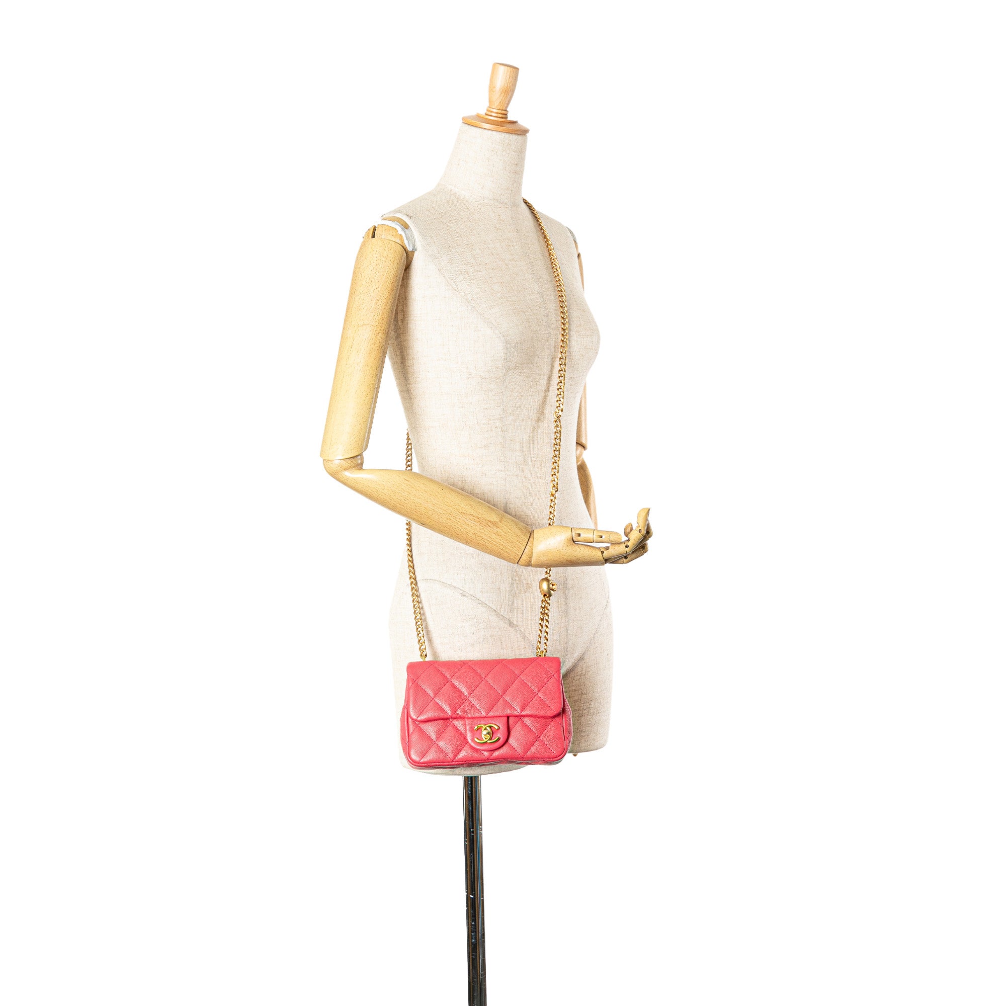 Mini Quilted Caviar Sweetheart Flap