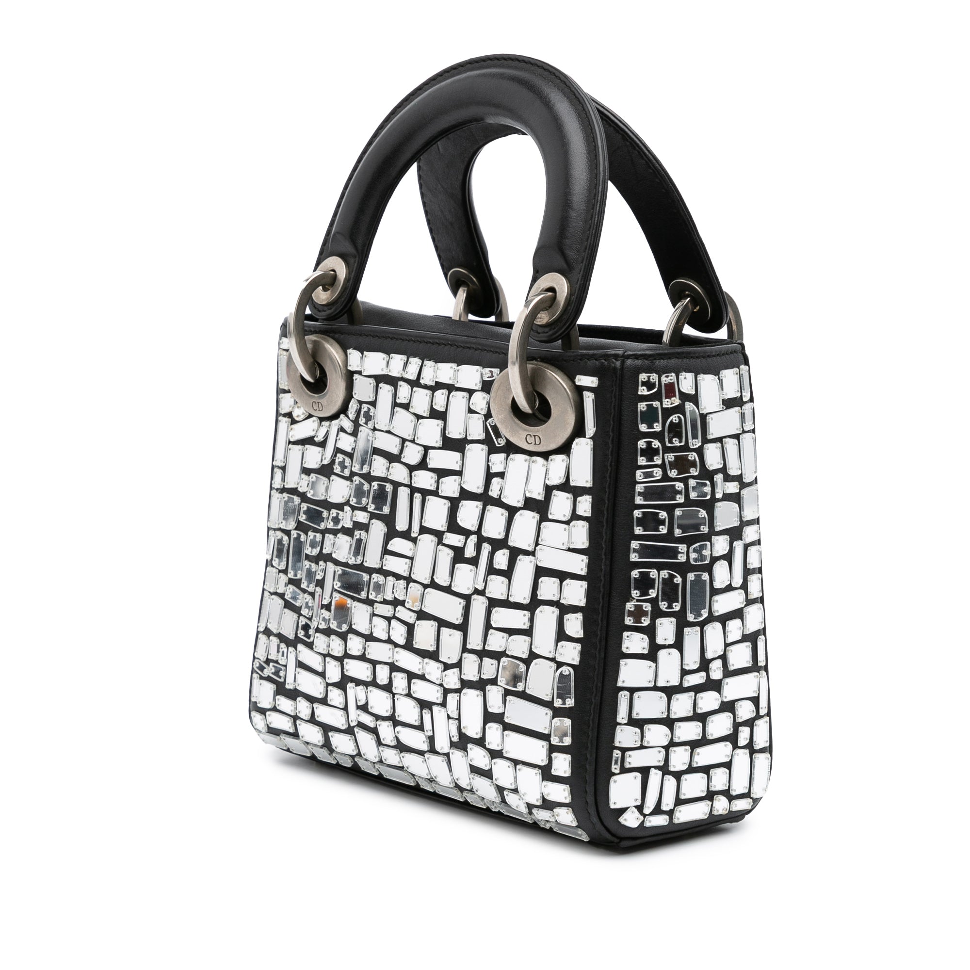 Mini Smooth Calfskin Embroidered Mosaic of Mirrors Lady Dior