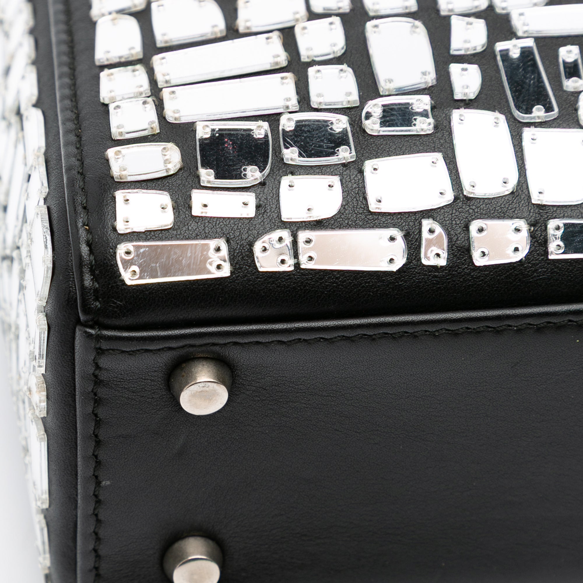Mini Smooth Calfskin Embroidered Mosaic of Mirrors Lady Dior