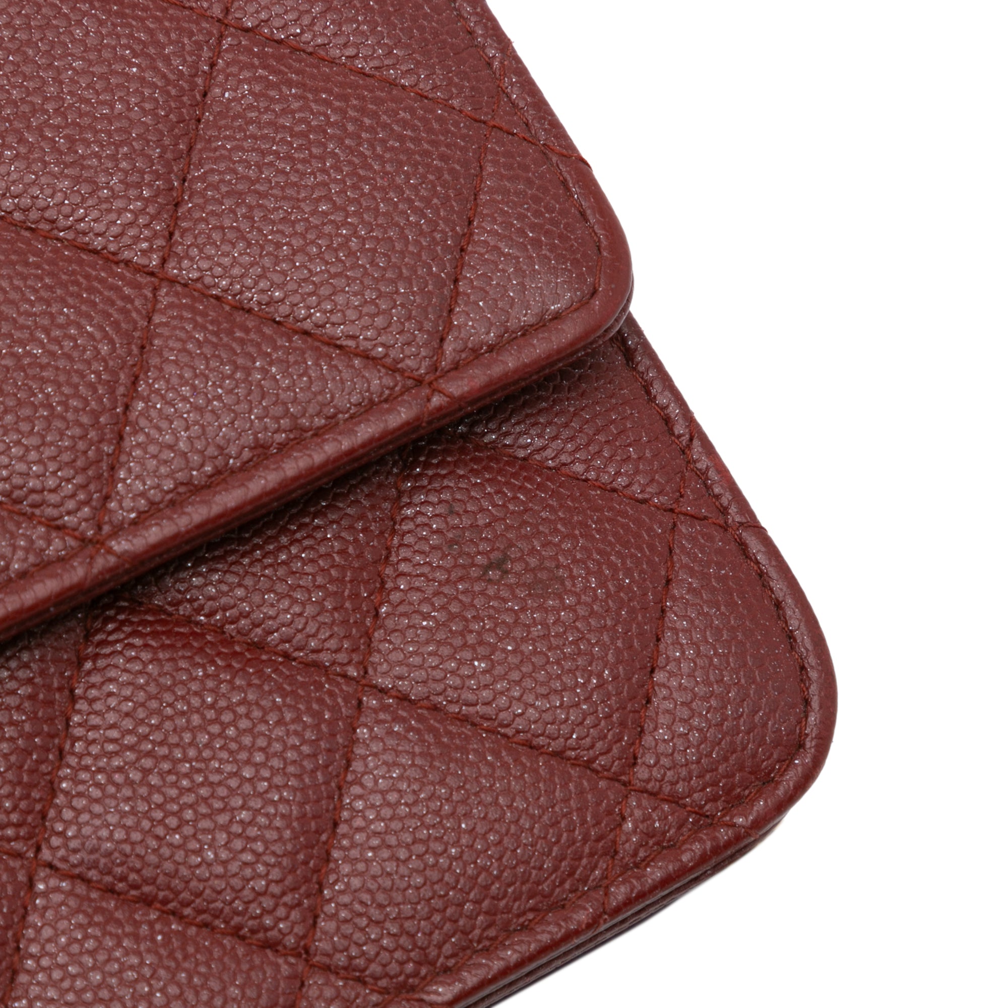 Quilted Caviar Square Wallet on Chain