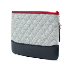 Medium Quilted Wool and Calfskin Gabrielle O Case Clutch