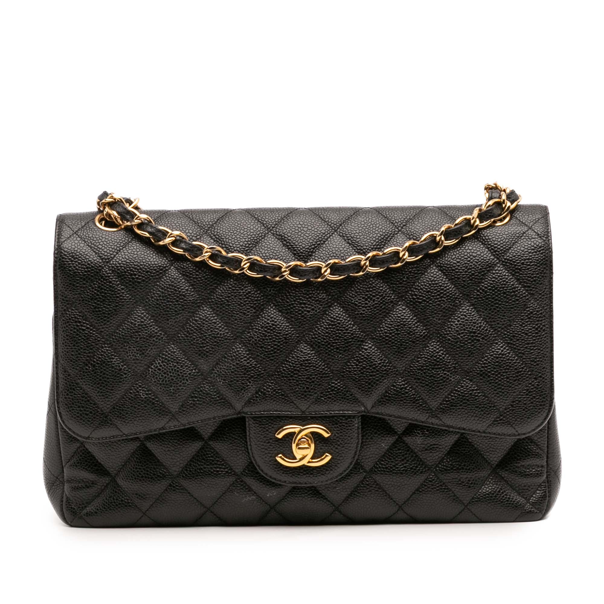 Jumbo Classic Caviar Double Flap