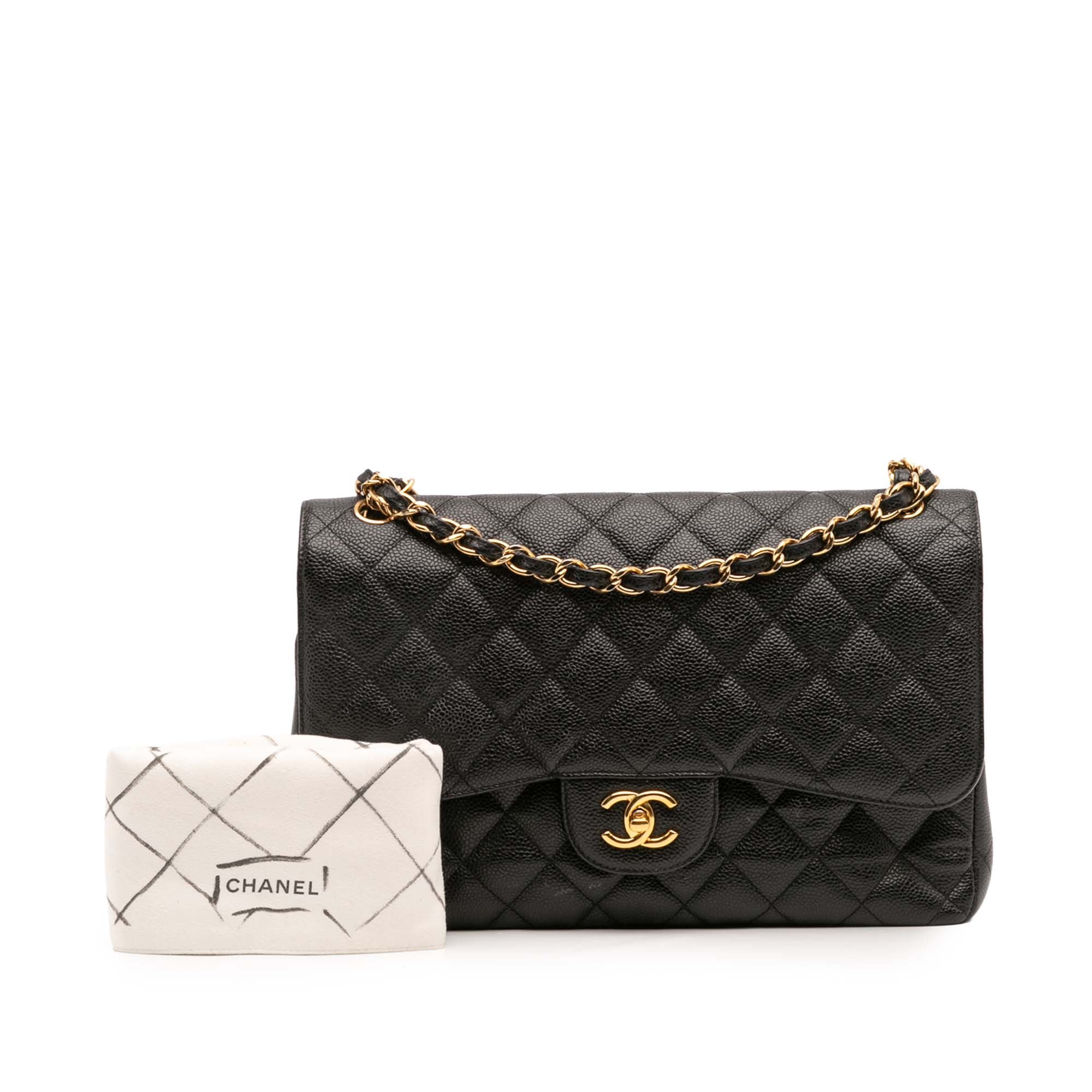 Jumbo Classic Caviar Double Flap