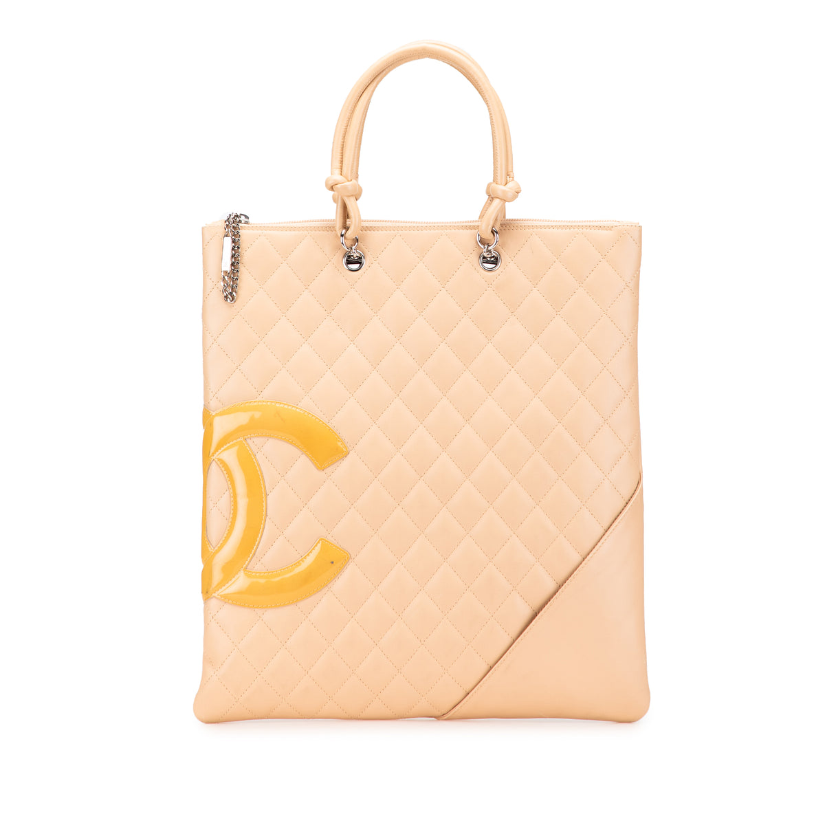 Quilted Lambskin Cambon Ligne Flat Tote