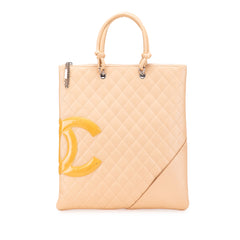 Quilted Lambskin Cambon Ligne Flat Tote