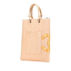 Quilted Lambskin Cambon Ligne Flat Tote