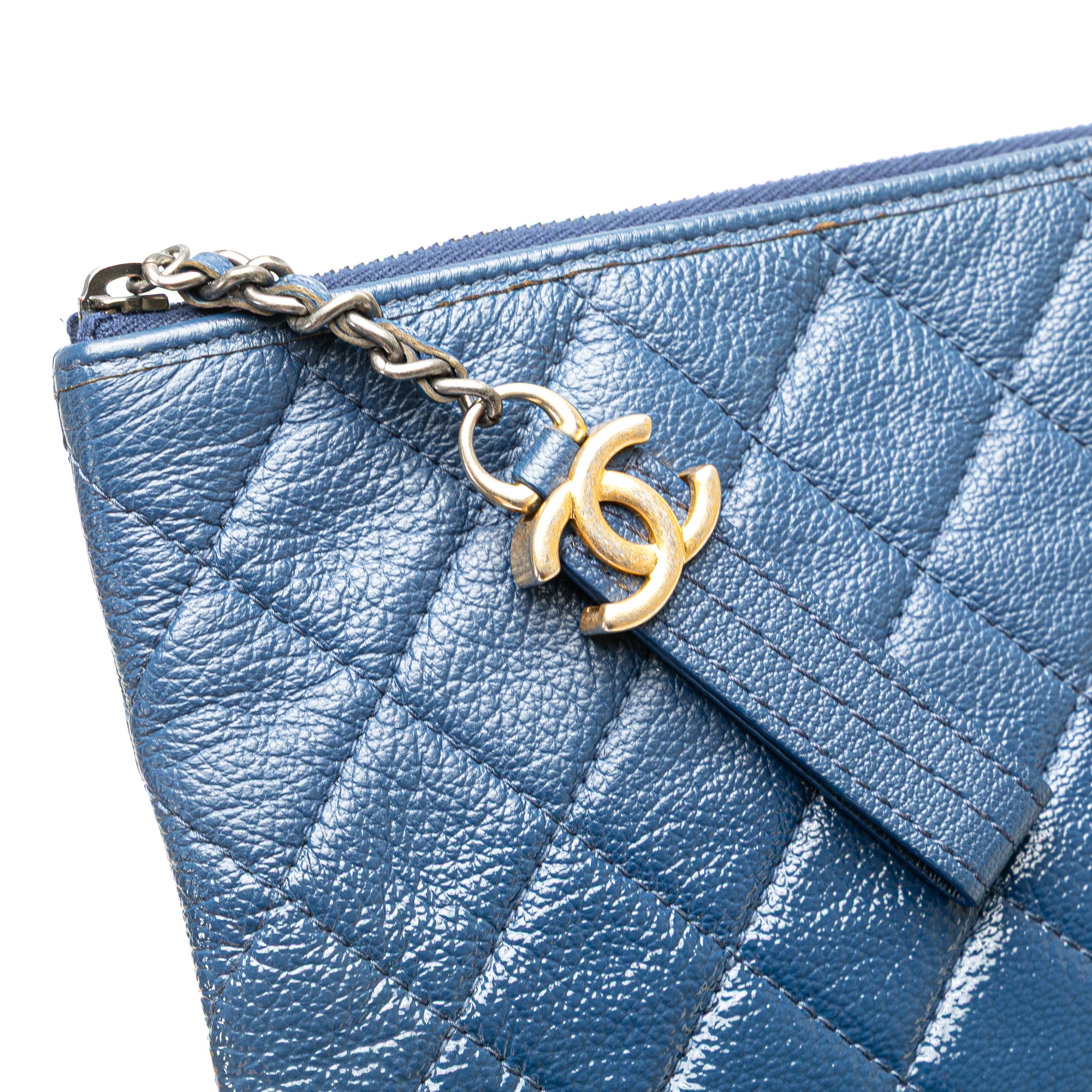 Medium Aged Calfskin Gabrielle O Case Clutch