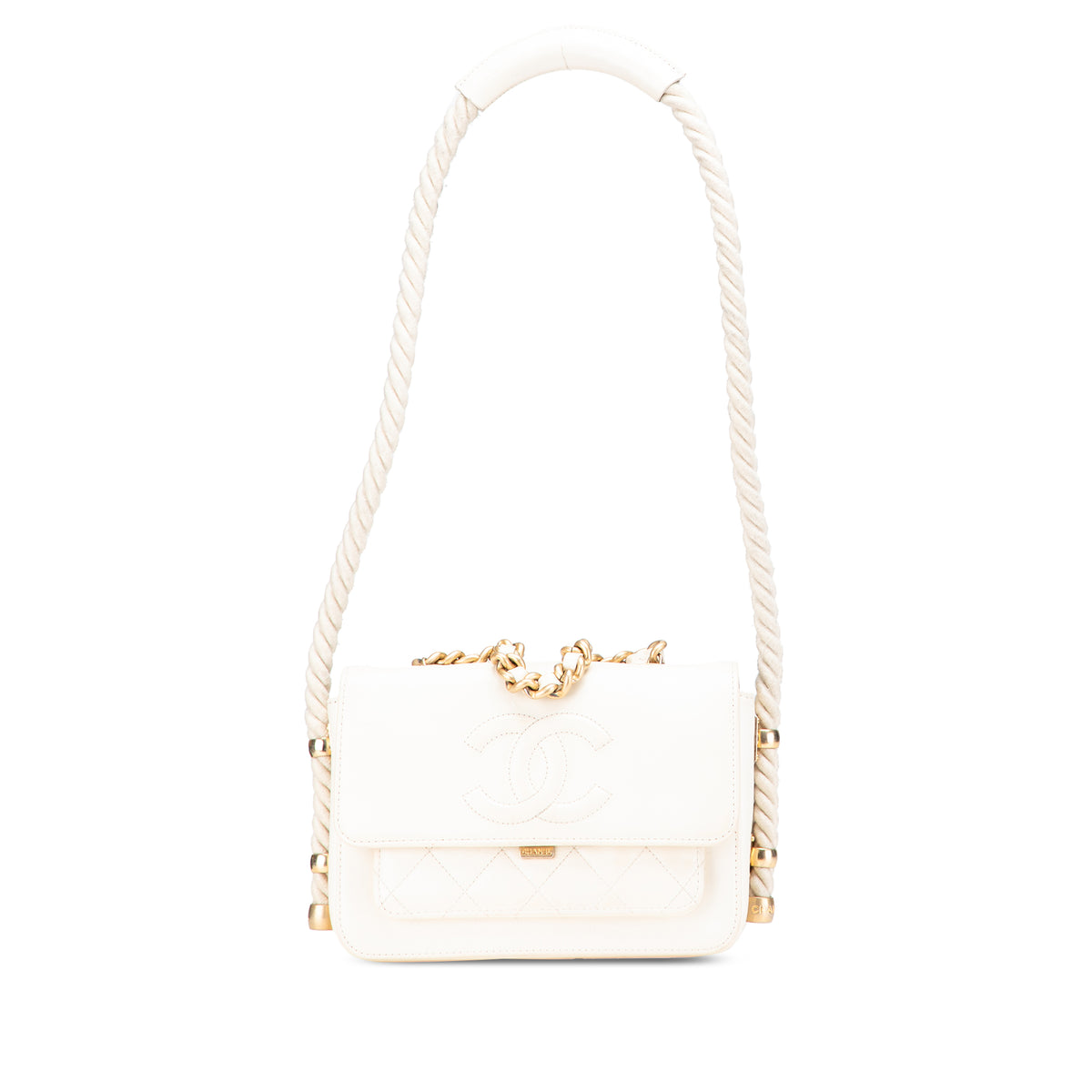 Crumpled Calfskin En Vogue Rope Flap