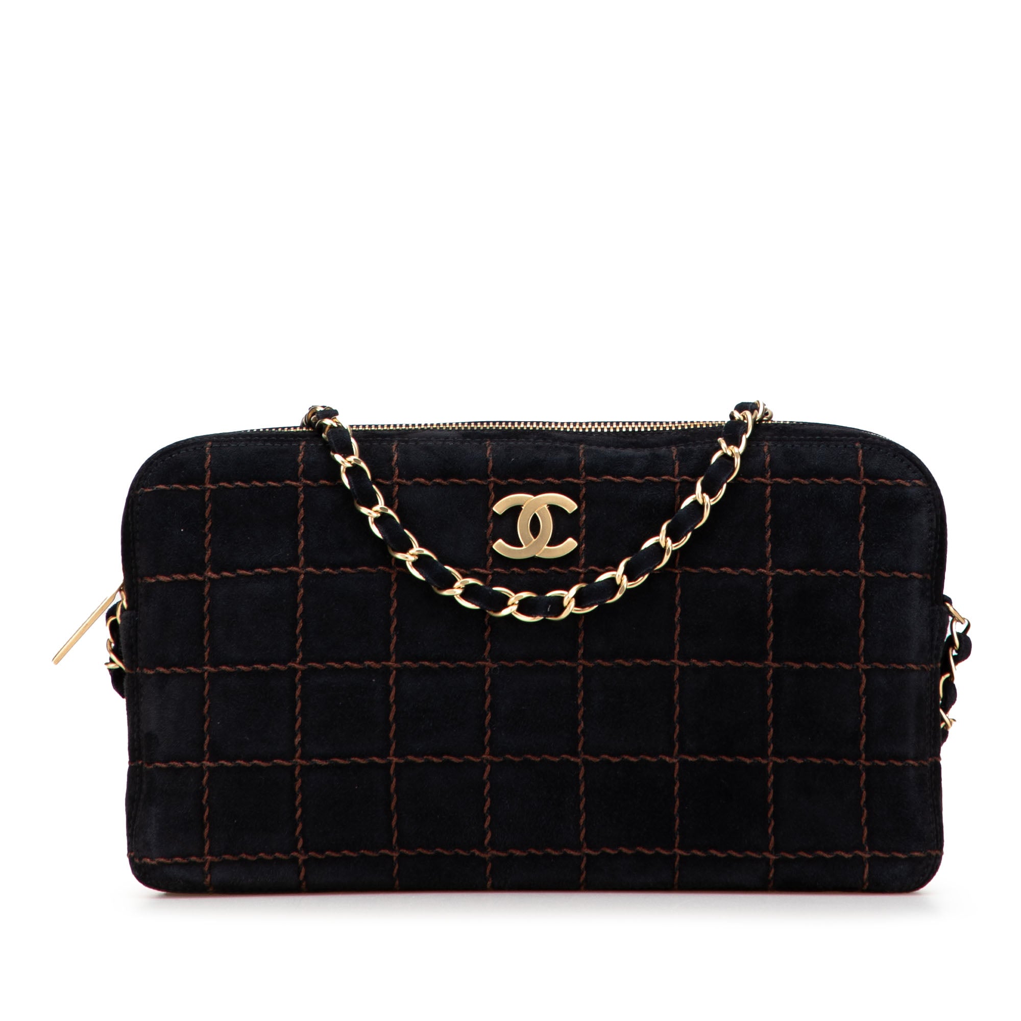 CC Chocolate Bar Suede Chain Camera Bag