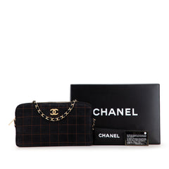 CC Chocolate Bar Suede Chain Camera Bag