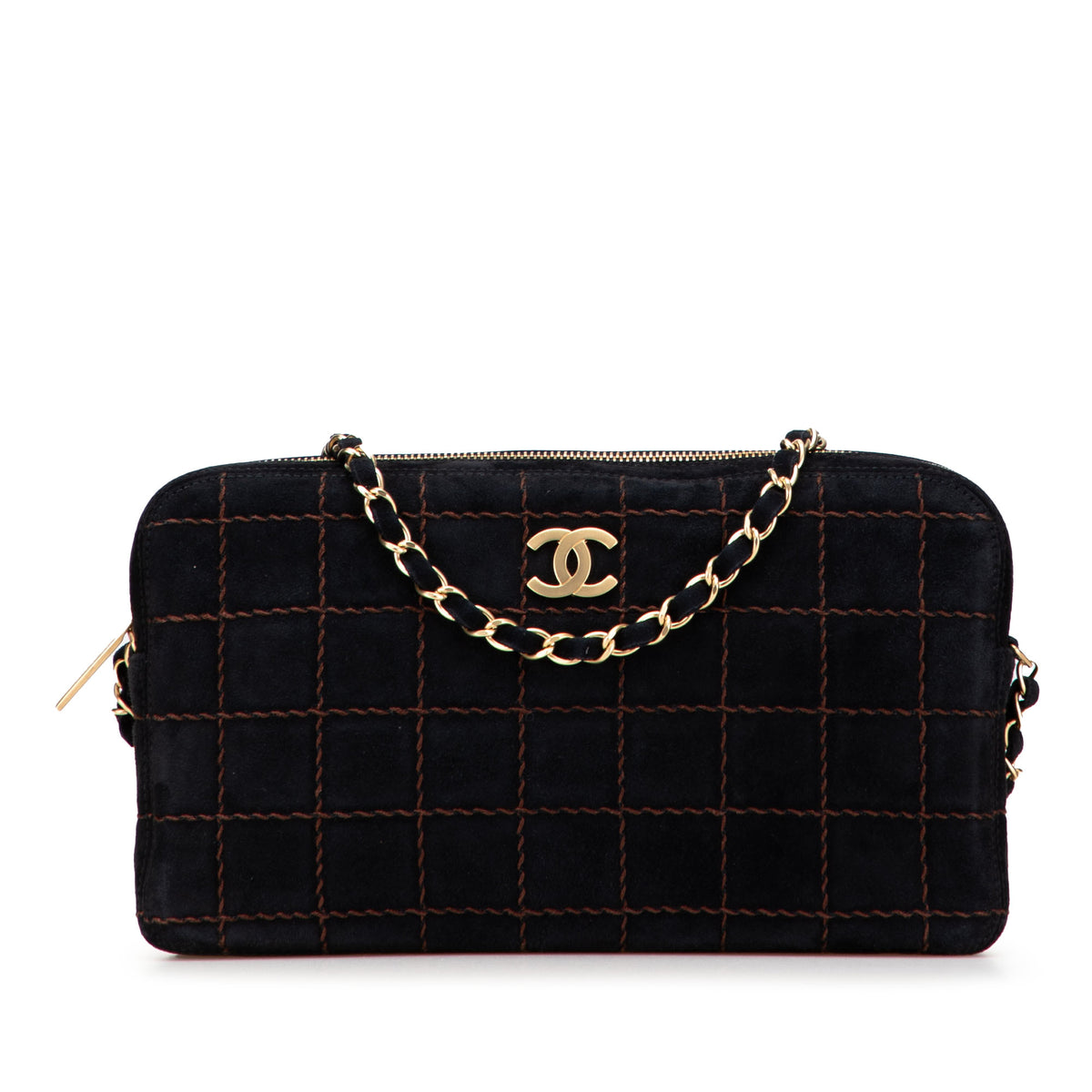 CC Chocolate Bar Suede Chain Camera Bag