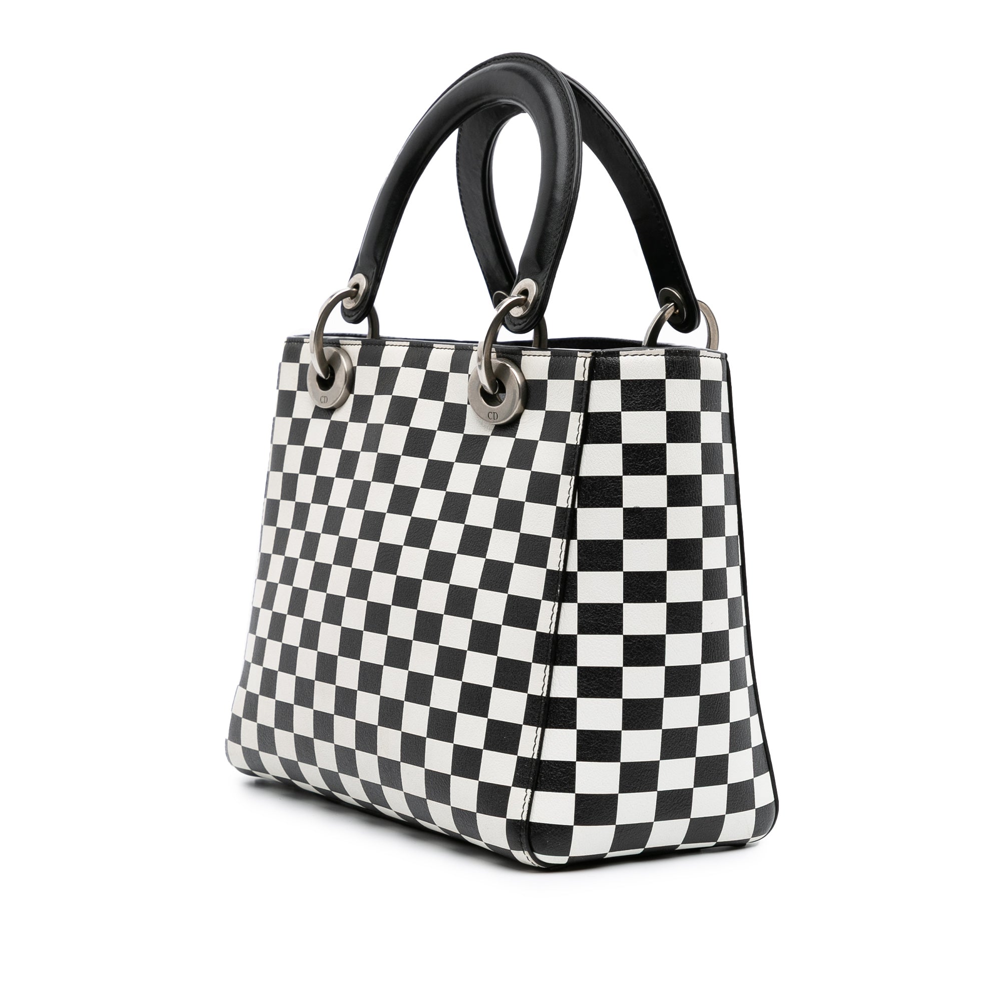 Medium Calfskin Checkered Lady Dior