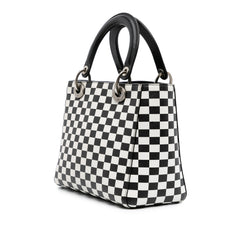 Medium Calfskin Checkered Lady Dior