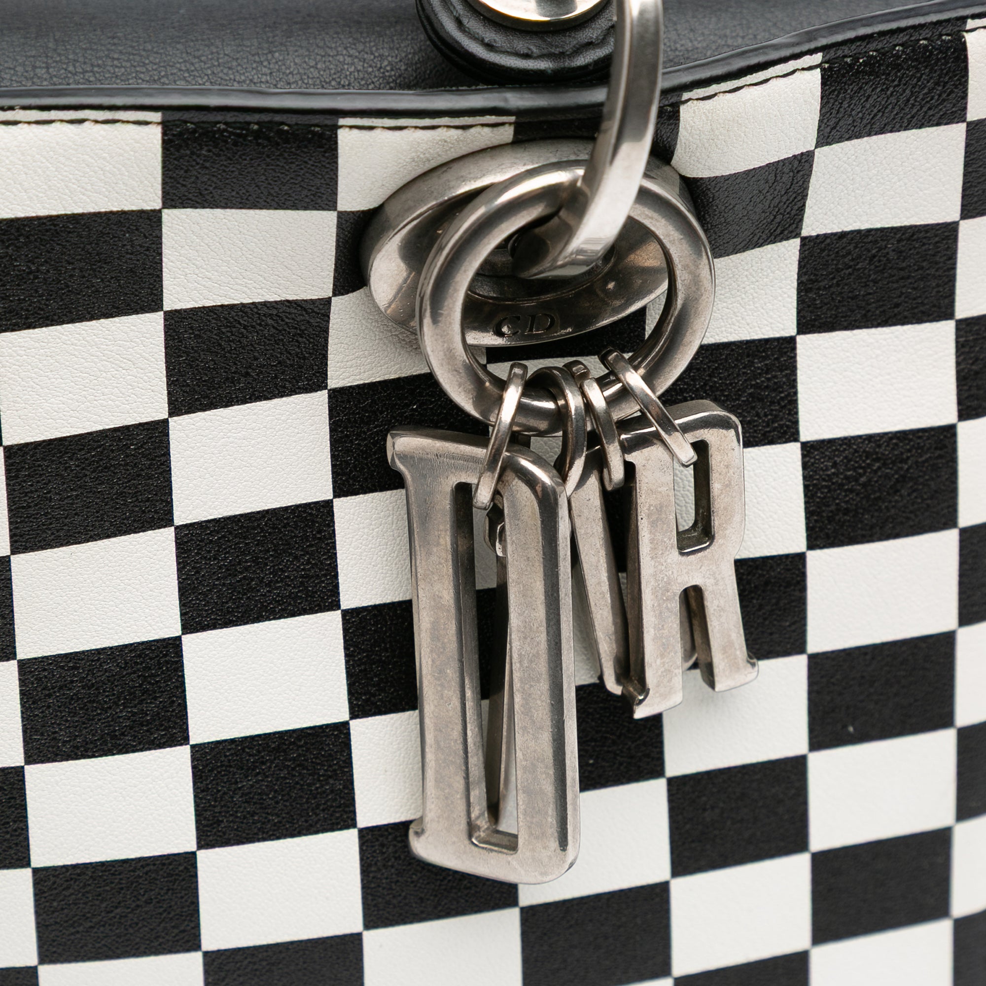 Medium Calfskin Checkered Lady Dior