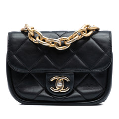 Mini Quilted Lambskin Chain Top Handle Flap