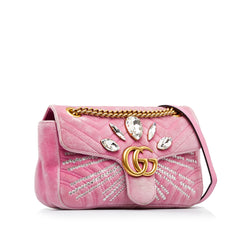 GG Marmont Matelasse Crystal-Embellished Velvet Crossbody_1