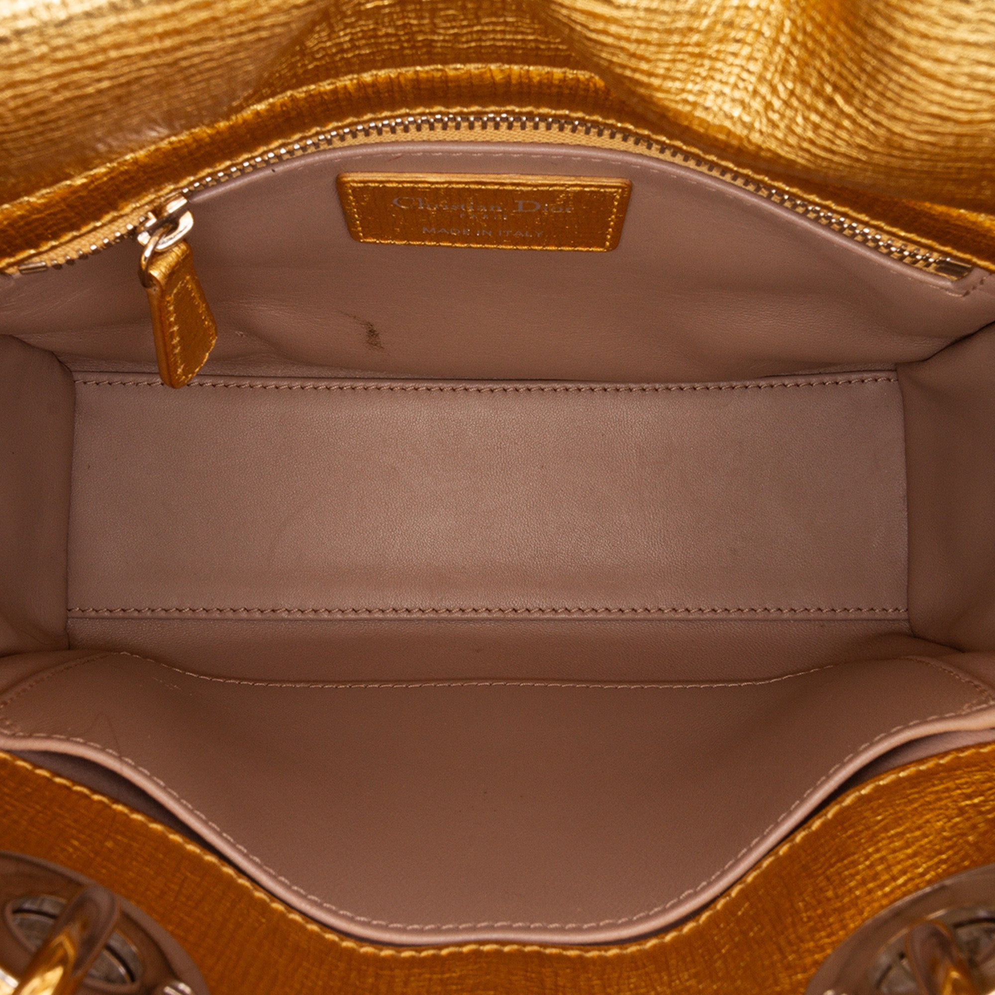 Small Metallic Grained Calfskin Cannage My ABCDior Lady Dior
